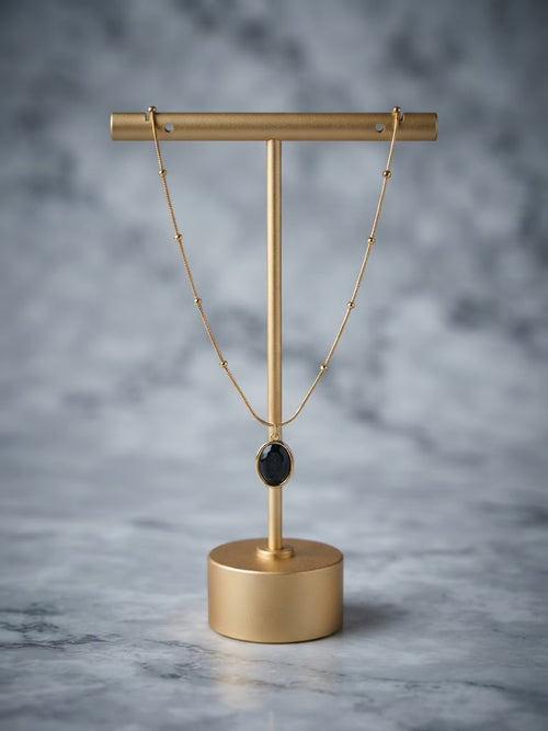 FAISANE Black Onyx Pendant Necklace