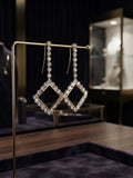 FAISANE Diamond Square Drop Earrings