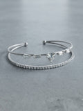 FAISANE Diamond Tennis and Baguette Heart Stacking Set